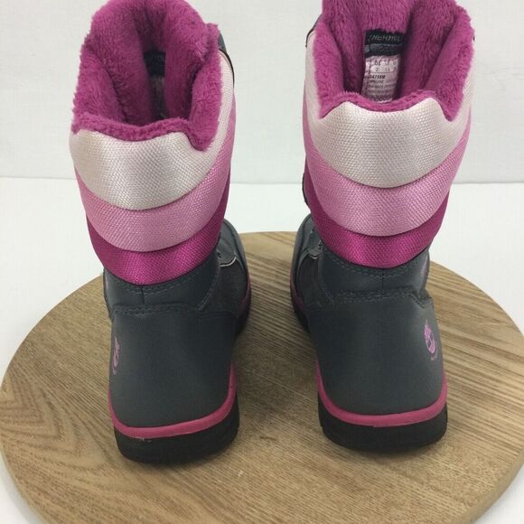 Timberland Youth Girls Thermolite 200 Gram Water Proof Snow Boots Pink/Gray Sz 2 - Picture 5 of 11